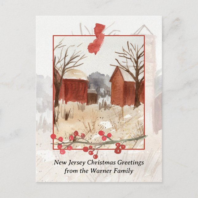 Frohe Weihnachten aus New Jersey Farm Personalisie (Vorderseite)