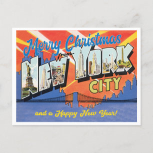 Frohe Weihnachten aus New York City vintage Postkarte