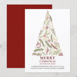 Frohe Weihnachten aus New Zuhause Pine und Holly T Ankündigung