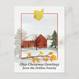 Frohe Weihnachten aus Ohio Red Barn Personalisiert