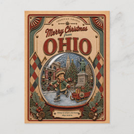 Frohe Weihnachten aus Ohio Vintage-Schneekugel