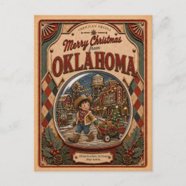 Frohe Weihnachten aus Oklahoma Vintage-Schneekugel