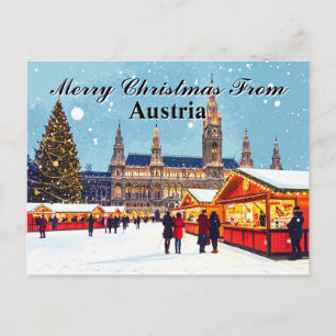 Frohe Weihnachten aus Österreich Marktfest Postkarte