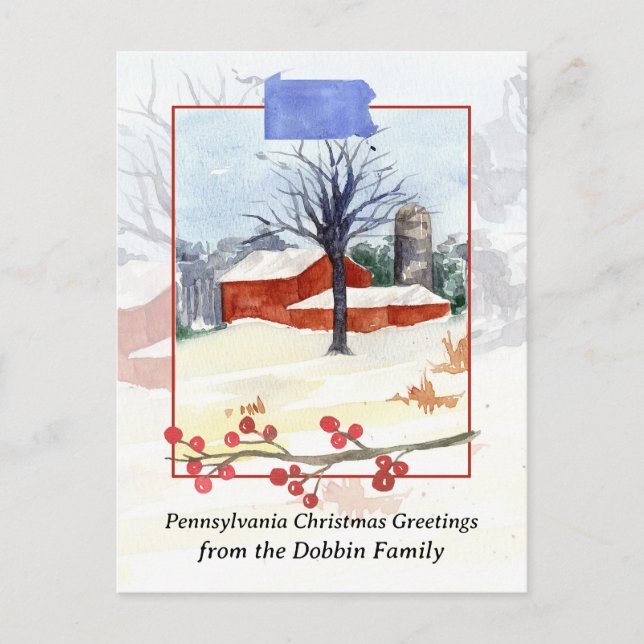 Frohe Weihnachten aus Pennsylvania Barn Personaliz (Vorderseite)