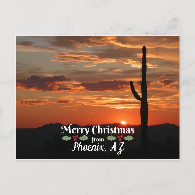 Frohe Weihnachten aus Phoenix, AZ Postkarte (Vorderseite)