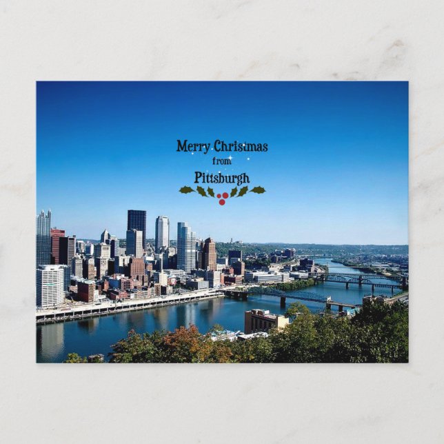 Frohe Weihnachten aus Pittsburgh Postkarte (Vorderseite)