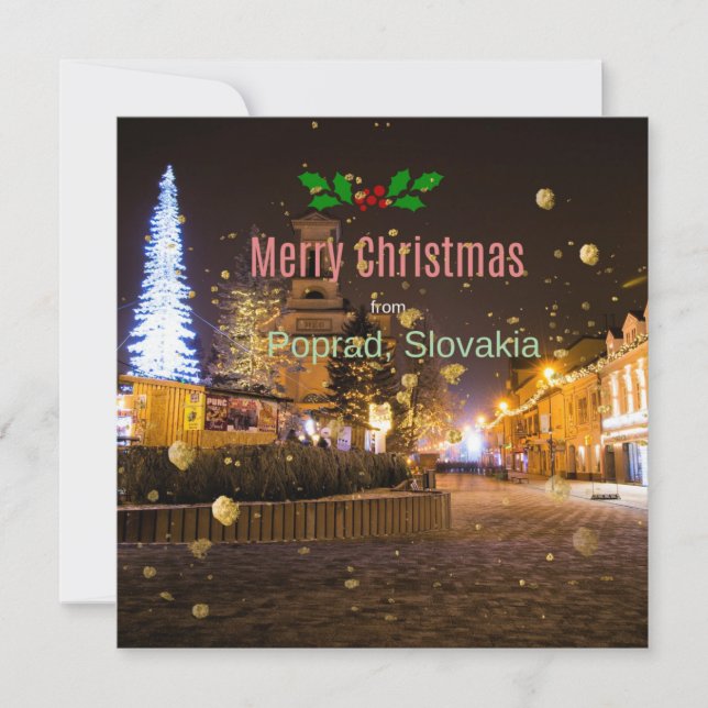 Frohe Weihnachten aus Poprad, Slowakei Karte (Vorderseite)