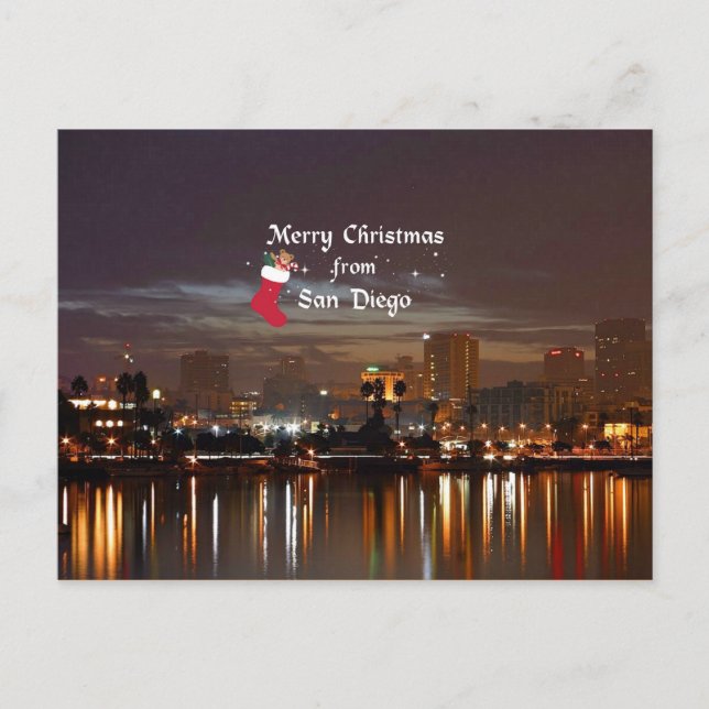 Frohe Weihnachten aus San Diego Postkarte (Vorderseite)