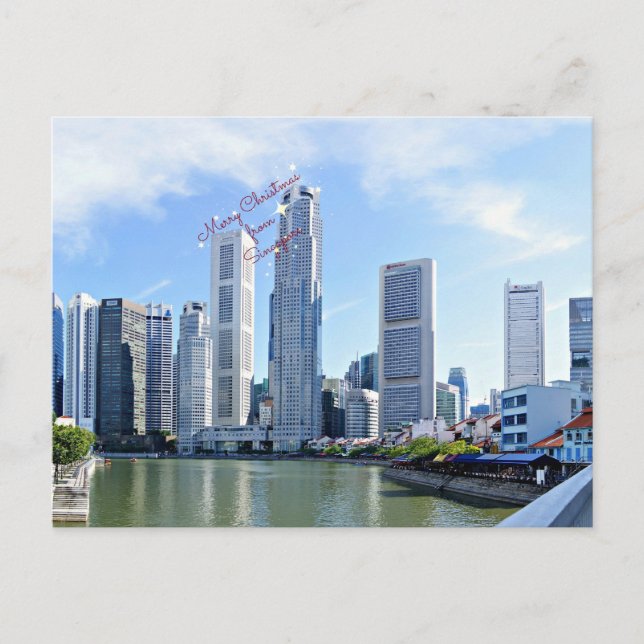 Frohe Weihnachten aus Singapur Postkarte (Vorderseite)