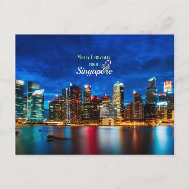 Frohe Weihnachten aus Singapur Postkarte (Vorderseite)