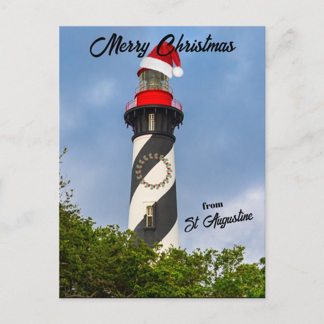 Frohe Weihnachten aus St. Augustine FL Leuchtturm (Vorderseite)