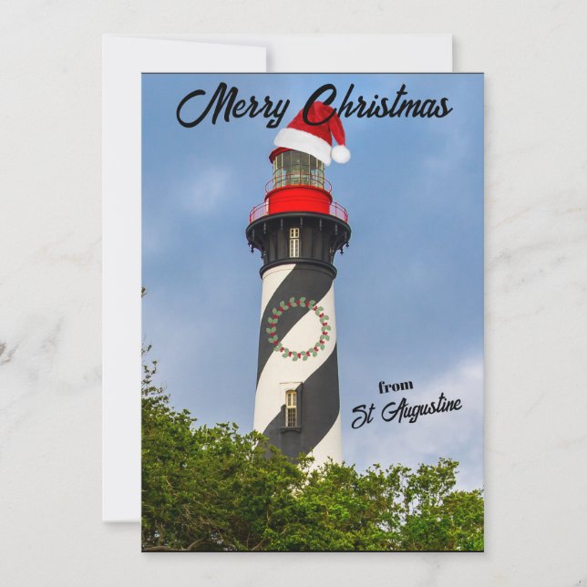 Frohe Weihnachten aus St. Augustine FL Leuchtturm (Vorderseite)