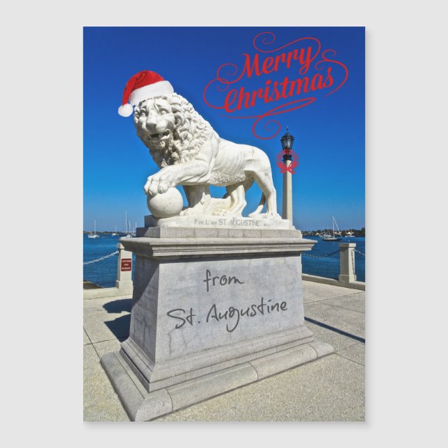 Frohe Weihnachten aus St. (Saint) Augustine Florid Magnetkarte (Vorderseite)