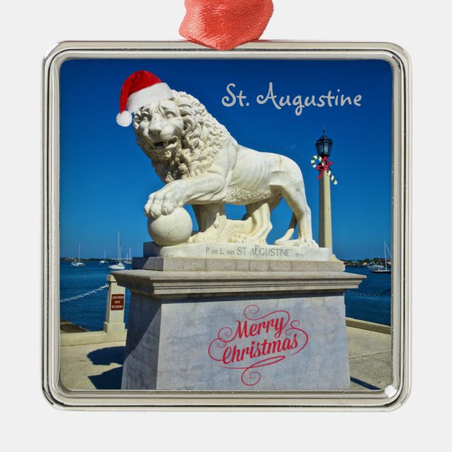 Frohe Weihnachten aus St. (Saint) Augustine Florid Ornament Aus Metall (Vorne)