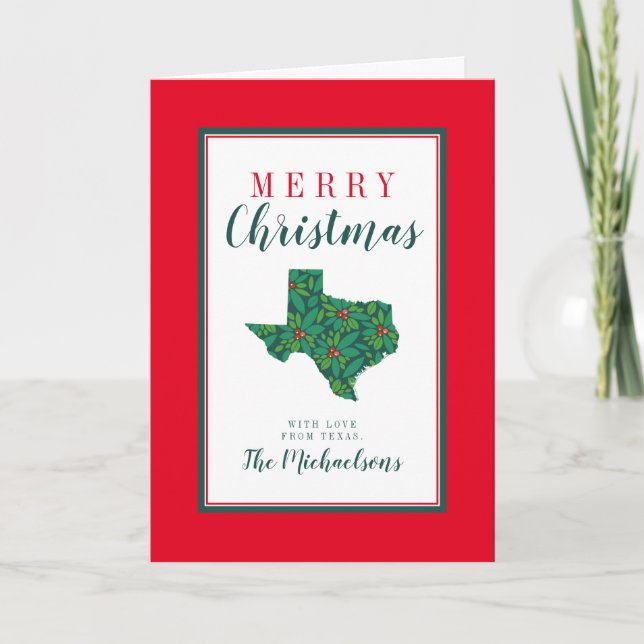 Frohe Weihnachten aus Texas Karte (Vorderseite)