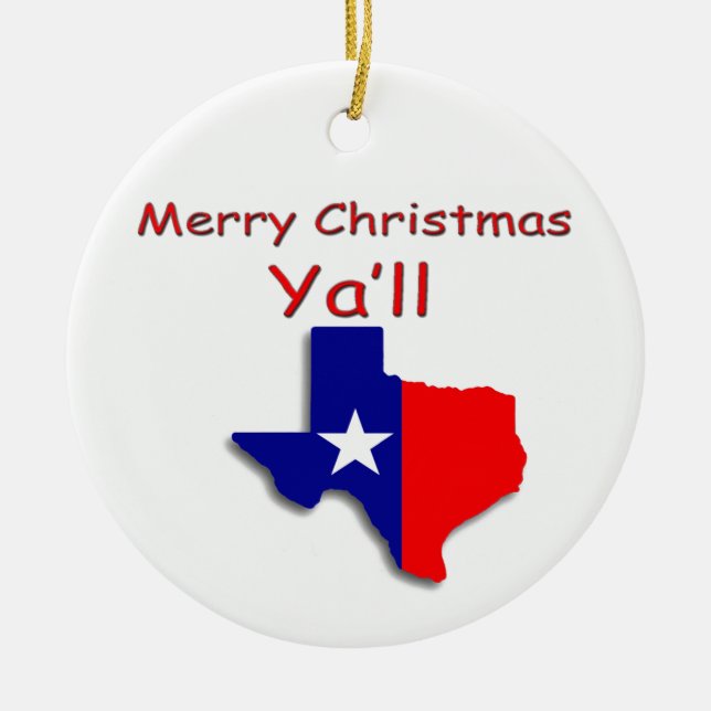 Frohe Weihnachten aus Texas Ornament (Vorne)
