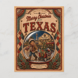 Frohe Weihnachten aus Texas Vintage-Schneekugel