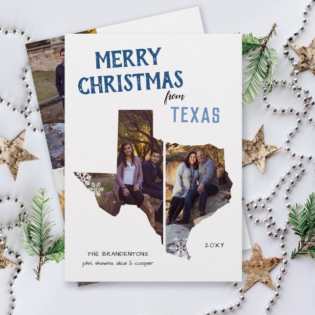 Frohe Weihnachten aus Texas Wir haben uns bewegt (From Texas with love four photo Christmas holiday card and moving announcement )
