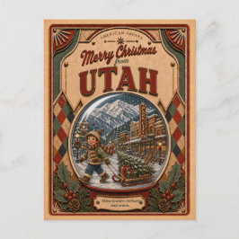 Frohe Weihnachten aus Utah Vintage-Schneekugel