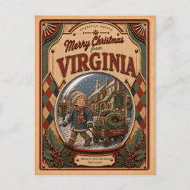 Frohe Weihnachten aus Vermont Vintage-Schneekugel
