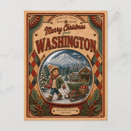 Frohe Weihnachten aus Washington Vintage-Schneekug