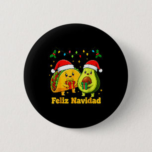 Frohe Weihnachten Avocado-Tacos Mexikanisches Weih Button