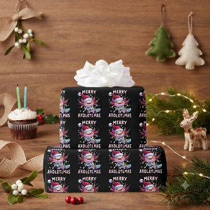 Frohe Weihnachten Axolotl Lichter Axolotlmas Baum Geschenkpapier