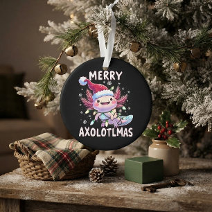 Frohe Weihnachten Axolotl Lichter Axolotlmas Baum Ornament