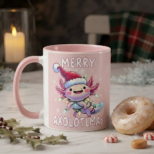 Frohe Weihnachten Axolotl Lichter Axolotlmas Baum Tasse