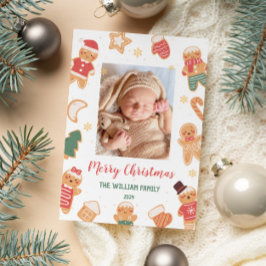Frohe Weihnachten Baby Foto Urlaubskarte Einladung