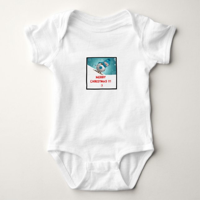 Frohe Weihnachten Baby Strampler (Vorderseite)