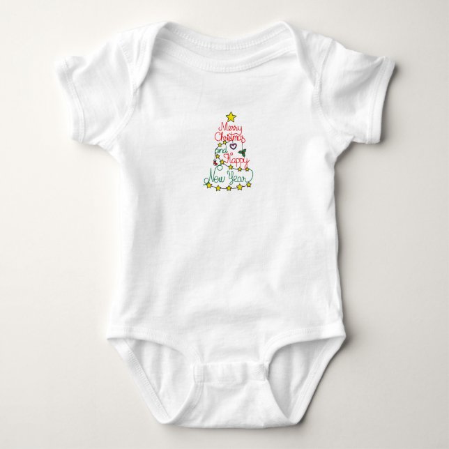 Frohe Weihnachten Baby Strampler (Vorderseite)