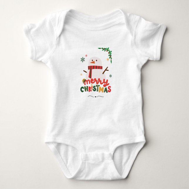 Frohe Weihnachten Baby Strampler (Vorderseite)