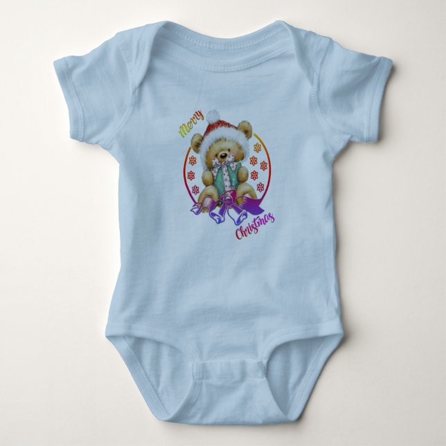 Frohe Weihnachten Baby Strampler (Vorderseite)