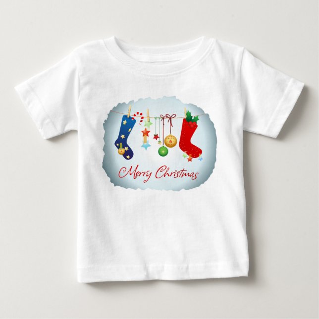Frohe Weihnachten Baby T-shirt (Vorderseite)