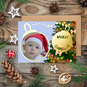 Frohe Weihnachten - Babybild Folien Feiertagskarte
