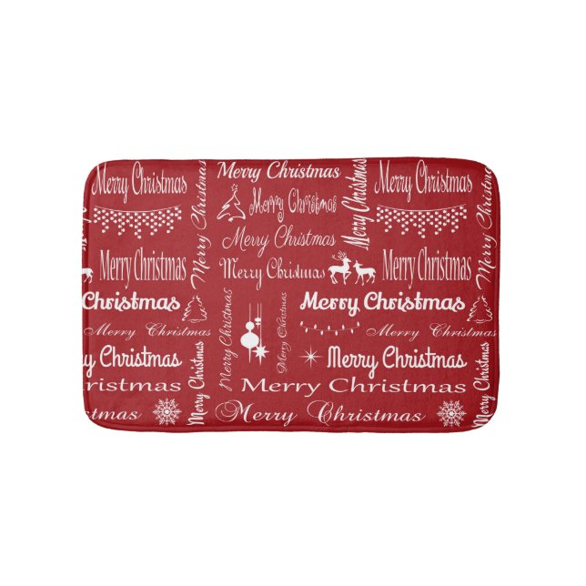 Frohe Weihnachten Badematte (Vorderseite)
