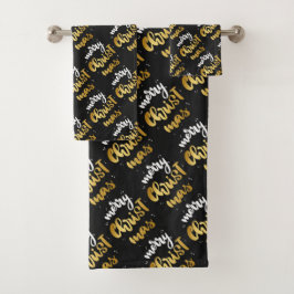 Frohe Weihnachten Badhandtuch Set