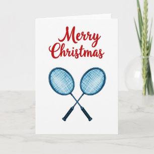 Frohe Weihnachten Badminton Karte