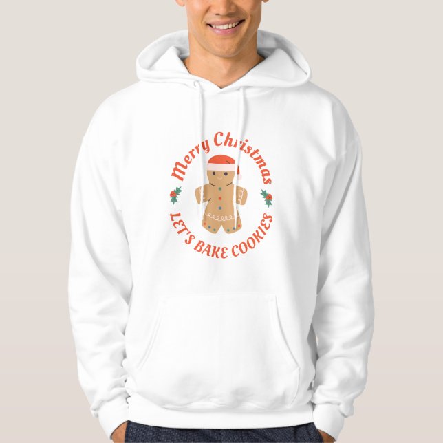 Frohe Weihnachten Bake Cookies Lebkuchen Mann Hoodie (Vorderseite)