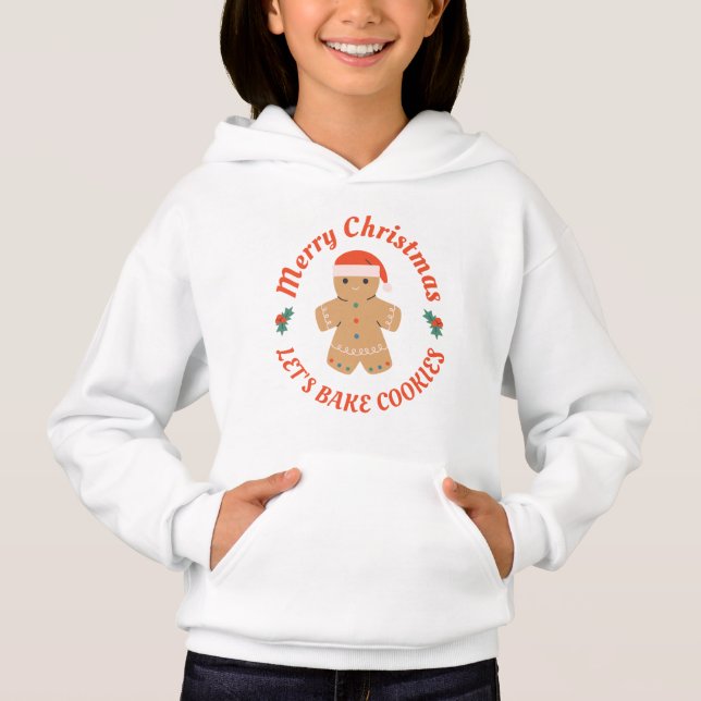 Frohe Weihnachten Bake Cookies Lebkuchen Mann Hoodie (Vorderseite)