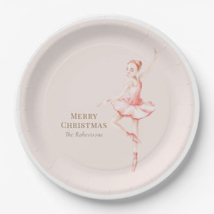 Frohe Weihnachten Ballerina Papierplatte Pappteller