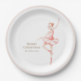 Frohe Weihnachten Ballerina Papierplatte Pappteller