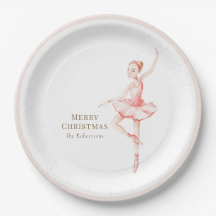 Frohe Weihnachten Ballerina Papierplatte Pappteller