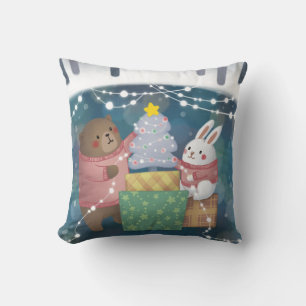 Frohe Weihnachten: Bär & Bunny Kissen