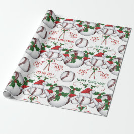 Frohe Weihnachten Baseball Santa Geschenkpapier