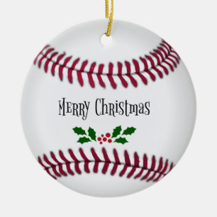 Frohe Weihnachten, Baseball-Thema, Keramik Ornament