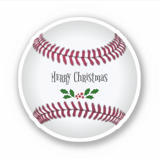 Frohe Weihnachten, Baseballurlaub Design Aufkleber (Vorderseite)
