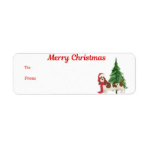 Frohe Weihnachten Bassett Hound Labels Geschenk