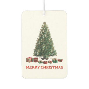 Frohe Weihnachten. Baum (Design 1) mit Geschenken Autolufterfrischer
